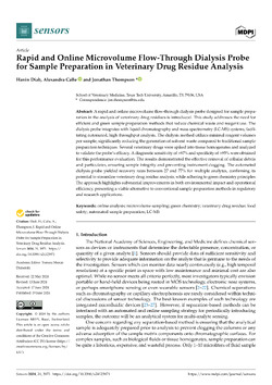 Rapid and Online Microvolume Flow-Through Dialysis Probe for Sample Preparation in Veterinary Drug Residue Analysis